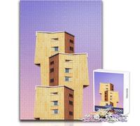 Puzzle de 1000 pièces pour Adolescents, Motif bâtiment Marron, Jeu Amusant et Anti-Stress pour Toute la Famille, Dimensions 50x75cm