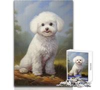 Puzzle de 1000 pièces pour Adolescents, Motif Bichon Frisé, Casse-tête, Jeu Familial, décoration, idée Cadeau, Dimensions:38x52cm