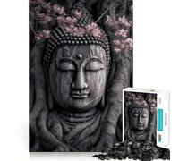 Puzzle de 1000 pièces pour Adolescents,Motif Bouddha et Arbres,Bicolore,découpe Fine,pour Un entraînement à la Concentration,Un Jeu Amusant et Calme,Un pour Noël (38x26cm)