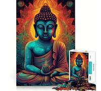 Puzzle de 1000 pièces pour Adolescents,Motif Bouddha,Mandala Lumineux,Zen,pièces à emboîter,Jeu logique et Amusant,Jeu Calme et Artistique pour Un Anniversaire (38x26cm)