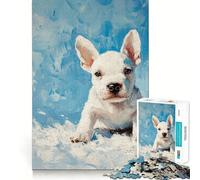 Puzzle de 1000 pièces pour Adolescents,Motif Bull Terrier,Jeu d'ajustement précis,défi Mental,Jouet pour se détendre et s'amuser,scène de Noël (50x75cm)