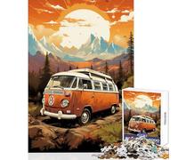 Puzzle de 1000 pièces pour Adolescents Motif Bus VW rétro Balade en Montagne décoration Murale Cadeau Jeu éducatif idéal pour décorer Un Bureau Dimensions 50x75cm