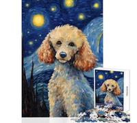 Puzzle de 1000 pièces pour adolescents motif caniche et Nuit étoilée Jeu éducatif idéal pour les amateurs de jeux impossibles Comprend une affiche et une fiche de questions-réponses Dimensions 38x52cm