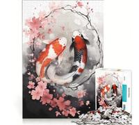 Puzzle de 1000 pièces pour Adolescents Motif Carpe koï Yin Yang RubyArt Jeu de réflexion Difficile et Stimulant idéal comme Cadeau pour Toute la Famille 38x52cm