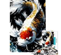 Puzzle de 1000 pièces pour Adolescents Motif carpes koï à Peindre pour s'amuser à la Maison améliorer sa mémoire et se détendre (38x52cm) Convient aux Personnes de 14 Ans et Plus