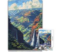 Puzzle de 1000 pièces pour Adolescents, Motif Cascade de Waimea, Pixel Art, idéal pour des soirées Jeux en Famille, Analyse et logique, idées Cadeaux Dimensions:38x26cm