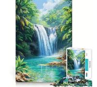 Puzzle de 1000 pièces pour Adolescents, Motif Cascade Tropicale, Bords Nets, Jeu de réflexion, Jeu d'inactivité, décoration de Noël (38x26cm)