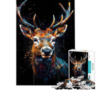 Puzzle de 1000 pièces pour Adolescents Motif cerf Aquarelle décoration intérieure Jouet Anti-Stress idéal comme Cadeau (38x26cm)