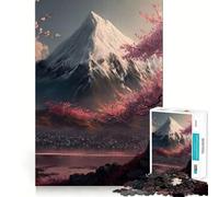 Puzzle de 1000 pièces pour Adolescents,Motif Cerisier en Fleurs du Japon Fuji,Jeu d'art sans Couture pour la Concentration et Le Temps de détente,Cadeau de Noël et de Loisirs (38x26cm)