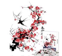 Puzzle de 1000 pièces pour Adolescents Motif cerisiers en Fleurs et Oiseaux décoration Murale pour Un échange de Cadeaux Jeu Impossible à Rater renforce Les Liens Entre Les Couples