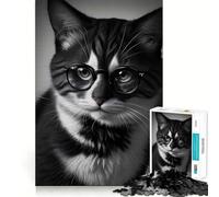 Puzzle de 1000 pièces pour Adolescents,Motif Chat Mignon et Cool,découpe précise,Art,Concentration,Jeu Amusant,détente,Cadeau d'anniversaire Amusant (38x26cm)