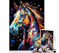 Puzzle de 1000 pièces pour Adolescents Motif Cheval géométrique décoration Murale Cadeau Jeu éducatif idéal pour décorer Un Bureau Dimensions 38x52cm