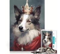 Puzzle de 1000 pièces pour Adolescents,Motif Chien Border Collie,Bords Nets et précis,Jeu de logique,Moment de détente et de Divertissement,Cadeau Artistique de Noël (50x75cm)