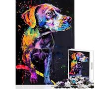 Puzzle de 1000 pièces pour Adolescents Motif Chien Pop Art Jeu éducatif Idée Cadeau pour Un Père Noël Secret Jeu de Manipulation Renforce l'amour Entre Couples Dimensions 38x52cm
