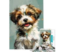 Puzzle de 1000 pièces pour Adolescents Motif Chiot Abstrait Mignon Jeu de réflexion éducatif et Stimulant Cadeau d'anniversaire idéal pour Les Couples (Dimensions 38x52cm)