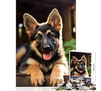 Puzzle de 1000 pièces pour Adolescents Motif Chiot Berger Allemand à Monter soi-même Un pour se divertir et stimuler sa logique Jeu de réflexion Amusant à Faire à la Maison 38x52 cm