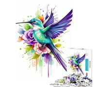 Puzzle de 1000 pièces pour Adolescents Motif Colibri Aquarelle Jeu Pratique et intellectuel Cadeau d'anniversaire pour Femmes (38x52cm)