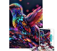 Puzzle de 1000 pièces pour Adolescents Motif Colibri Fractal DJ Jeu Pratique et addictif pour développer la Patience défi Stimulant (Taille 38x26cm)