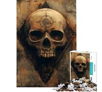 Puzzle de 1000 pièces pour Adolescents Motif crâne et Symboles idéal pour se détendre et améliorer sa mémoire Cadeau Parfait pour Les Amis et la Famille (38x26cm)