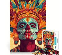 Puzzle de 1000 pièces pour Adolescents, Motif crâne Tribal, Maquillage, Ajustement serré, Jeu de Concentration, Divertissement, Loisirs, décoration Murale de Noël (38x52cm)