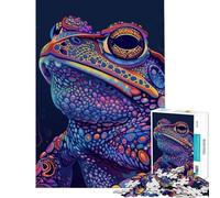 Puzzle de 1000 pièces pour Adolescents Motif Crapaud néon psychédélique Jeu Familial Amusant et Humoristique à Faire à la Maison (Taille 38x26cm)