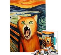 Puzzle de 1000 pièces pour Adolescents Motif : Cri de Chat Idéal pour Un Anniversaire Les Vacances de Noël Jouet éducatif pour Passer Le Temps Convient aux 14 Ans et Plus (50x75cm)