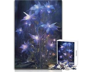 Puzzle de 1000 pièces pour Adolescents, Motif de Fleurs Violettes mélancoliques, apaisant et Relaxant, Assemblage précis, Dimensions:50x75cm