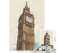 Puzzle de 1000 pièces pour Adolescents Motif de la Tour Big Ben Jeu éducatif Cadeau de Noël Secret Collection d'artistes Beaux-Arts Format 38x26cm