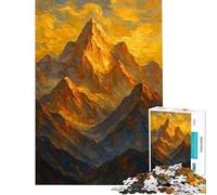 Puzzle de 1000 pièces pour Adolescents Motif de Sommets montagneux dorés idéal pour Un Anniversaire ou Noël Jouet éducatif et éducatif à partir de 14 Ans (50x75cm)
