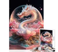 Puzzle de 1000 pièces pour Adolescents Motif Dragon Chinois en Cristal décoration Murale Cadeau d'anniversaire Jeu de Manipulation Collection d'artistes Format 50x75cm