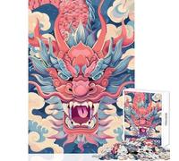 Puzzle de 1000 pièces pour Adolescents Motif Dragon Chinois rétro Jouet à Monter soi-même Cadeau d'anniversaire ou de Noël Jeu éducatif Dimensions 38x26cm