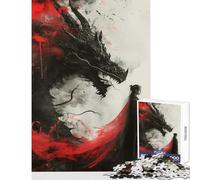 Puzzle de 1000 pièces pour Adolescents Motif Dragon et Ombre à l'encre à Monter soi-même Jeu éducatif idéal comme Cadeau d'anniversaire ou pour décorer Un Bureau Dimensions 50x75cm