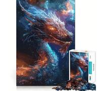 Puzzle de 1000 pièces pour Adolescents,Motif Dragon Fantastique Bleu,Bords Nets,Jeu de logique,Moment de détente et de Divertissement,Cadeau Artistique de Noël (50x75cm)