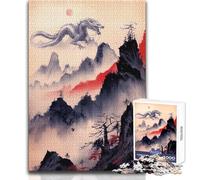 Puzzle de 1000 pièces pour Adolescents, Motif Dragon Japonais, idéal pour des soirées détente Assemblage précis, découpe de précision Dimensions:38x26cm