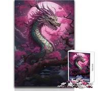 Puzzle de 1000 pièces pour Adolescents, Motif Dragon Sakura Japonais Idéal pour des soirées détente Assemblage précis Dimensions:38x26cm