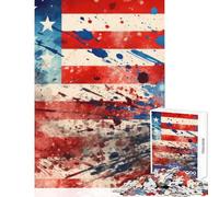 Puzzle de 1000 pièces pour Adolescents Motif éclaboussures de Peinture thème Amérique Jeux relaxants amélioration de la mémoire décoration Murale Cadeau Unique pour Anniversaire et Noël (38x26cm)