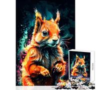 Puzzle de 1000 pièces pour Adolescents Motif écureuil Roux Aquarelle décoration intérieure Jouet Cadeau d'anniversaire Jeu Familial idéal pour décorer Un Bureau Dimensions 50x75cm