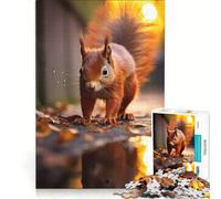 Puzzle de 1000 pièces pour Adolescents Motif écureuil Roux éclatant Jeu de Construction activité intellectuelle relaxante idéal pour décorer Un Bureau 38x26cm
