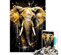 Puzzle de 1000 pièces pour Adolescents Motif éléphant doré idéal pour Un Anniversaire ou Noël Jeu Impossible à Commencer par 14 Ans (38x52cm)