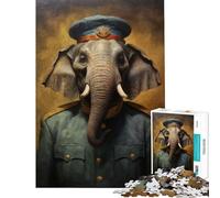 Puzzle de 1000 pièces pour Adolescents Motif éléphant Soldat défi éducatif décoration intérieure Jeu éducatif pour Les 14 Ans et Plus (38x52cm)