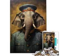 Puzzle de 1000 pièces pour Adolescents Motif éléphant Soldat idéal pour Un Anniversaire ou Noël Jeu éducatif Amusant et Humoristique pour Les 14 Ans et Plus Dimensions 38x26cm