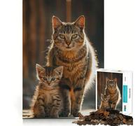 Puzzle de 1000 pièces pour Adolescents,Motif Famille de Chats,Bords Nets,Jeu de réflexion,Jouet d'éveil,Cadeau de Noël (50x75cm)