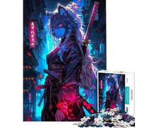 Puzzle de 1000 pièces pour Adolescents Motif Fille samouraï Loup défi à relever Cadeau d'anniversaire décoration intérieure Jouet pour Les 14 Ans et Plus (38x52cm)