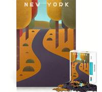 Puzzle de 1000 pièces pour Adolescents,Motif Finement découpé de l'État de New York,Jeu de réflexion,Cadeau pour Un Moment de détente et de Plaisir,idéal pour Un Anniversaire (38x26cm)