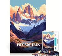 Puzzle de 1000 pièces pour Adolescents,Motif Fitz Roy Trek,Paysage Argentin,découpe précise,Casse-tête,Cadeau pour des Moments de détente et de Divertissement,Cadeau Artistique de Noël (50x75cm)
