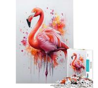 Puzzle de 1000 pièces pour Adolescents Motif Flamant Rose Aquarelle idéal pour Un Anniversaire ou Noël Décoration Murale stimulante À partir de 14 Ans (38x52cm)