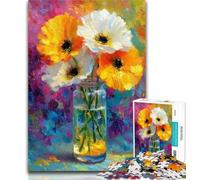 Puzzle de 1000 pièces pour Adolescents, Motif Fleurs dans Un Vase, pour Adultes, Anti-Stress, Difficile, pour renforcer l'amour Entre Couples, 26x38cm