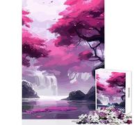 Puzzle de 1000 pièces pour Adolescents Motif Fleurs de Cerisier Art Japonais décoration Murale Cadeau pour Femmes et Hommes Jeu éducatif pour renforcer Les Liens Amoureux Dimensions 50x75cm