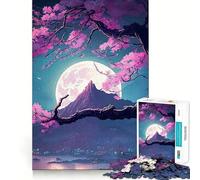 Puzzle de 1000 pièces pour Adolescents,Motif Fleurs de Cerisier,Paysage de Montagne,graphismes épurés,Jeu de logique,Divertissement,Cadeau d'anniversaire (38x52cm)