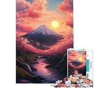 Puzzle de 1000 pièces pour Adolescents Motif Fleurs de Cerisier Sérénité Puzzle décoratif Mural Cadeau Anti-Stress (38x26cm)